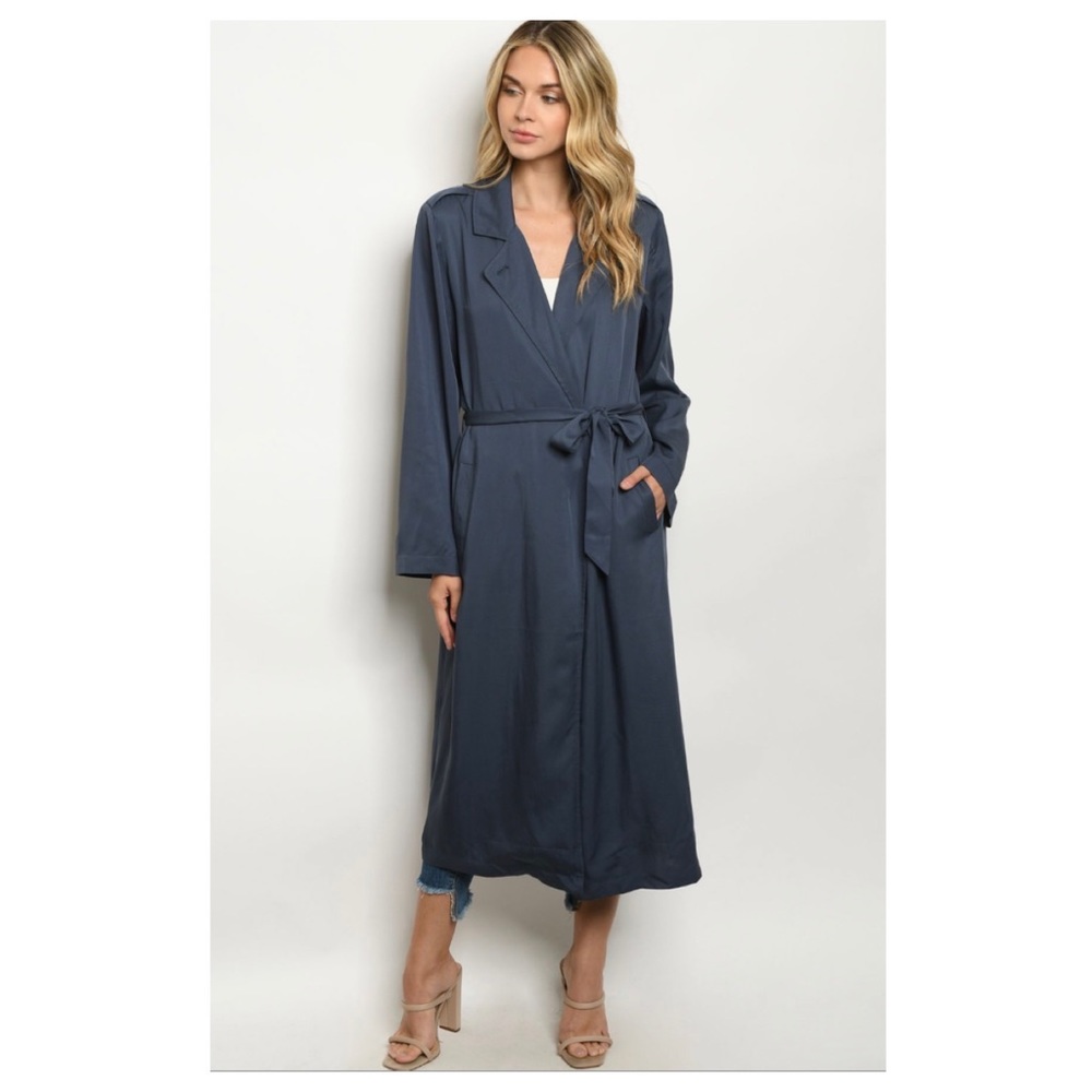 39🆑 2 for $16 Navy trench coat - Picture 3 of 4